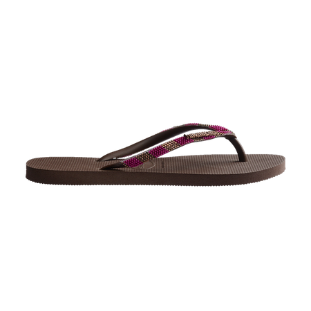 Havaianas Slim Glow Flip Flops Dark Brown Flip Flops Detail View