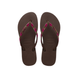 Havaianas Slim Glow Flip Flops Dark Brown Flip Flops Front View