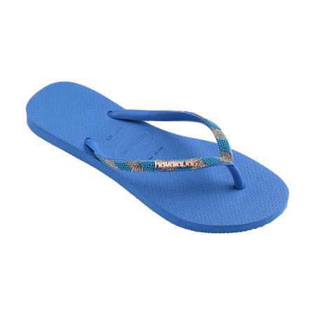 Havaianas Slim Glow Flip Flops Brilliant Blue Flip Flops Side View