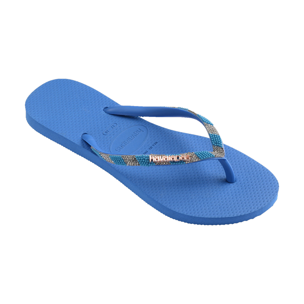 Havaianas Slim Glow Flip Flops Brilliant Blue Flip Flops Side View