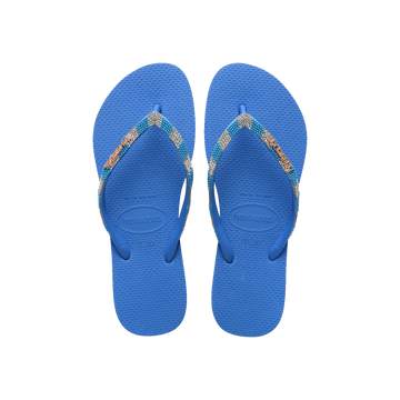 Havaianas Slim Glow Flip Flops Brilliant Blue Flip Flops Front View