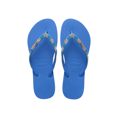 Havaianas Slim Glow Flip Flops Brilliant Blue Flip Flops Front View