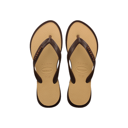 Havaianas Top Point Fusion Flip Flops Dark Brown/Golden Flip Flops Front View