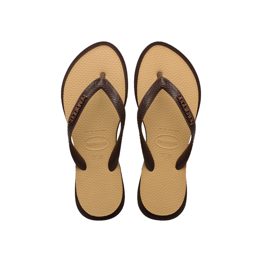 Havaianas Top Point Fusion Flip Flops Dark Brown/Golden Flip Flops Front View