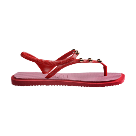 Havaianas Flash Fusion Sandals Red/Pink Flip Flops Detail View