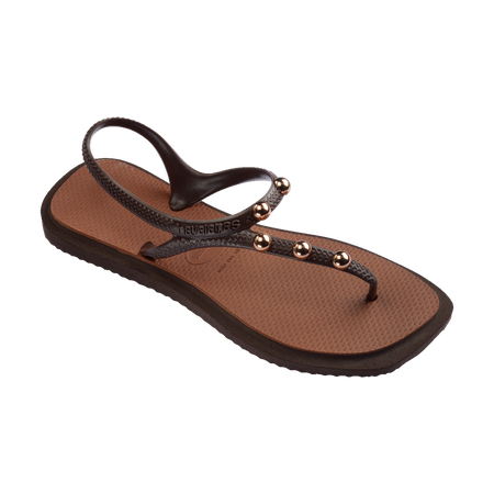 Havaianas Flash Fusion Sandals Coffee/Rust Flip Flops Side View