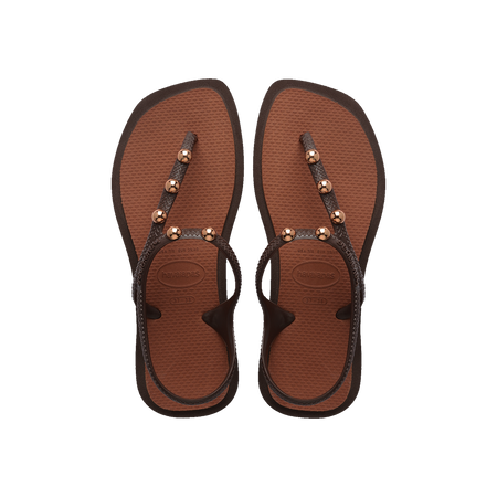 Havaianas Flash Fusion Sandals Coffee/Rust Flip Flops Front View
