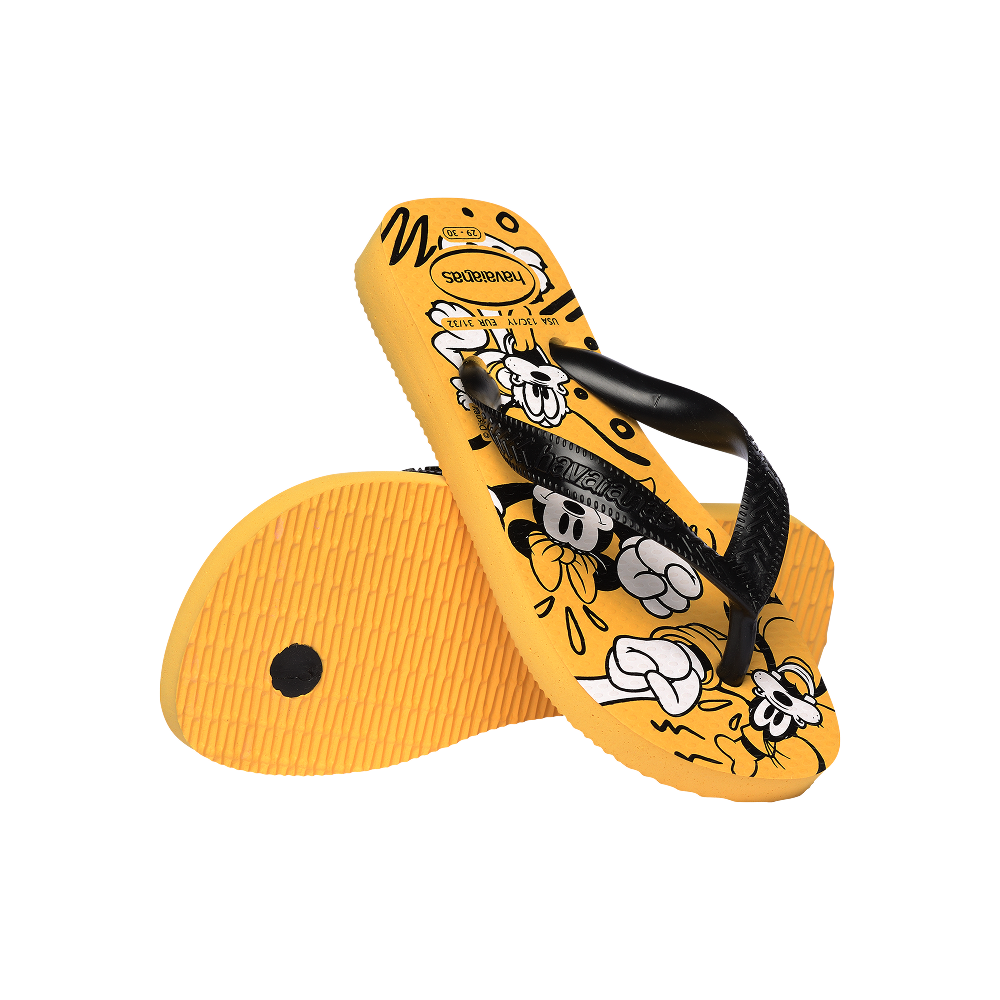 Havaianas Kids Disney Yellow Flip Flops Pair Shot