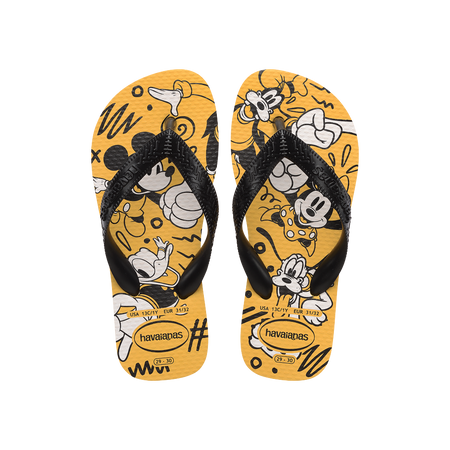 Havaianas Kids Disney Yellow Flip Flops Front View