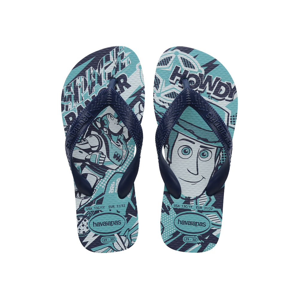 Havaianas Kids Disney Blue/Navy Blue Flip Flops Front View
