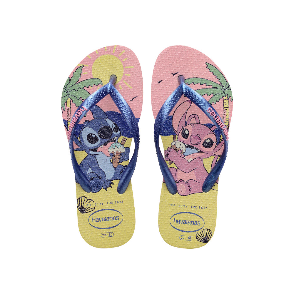 Havaianas Kids Slim Disney Buttercream Flip Flops Front View