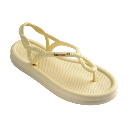 Havaianas Luna Puffed Sandals Buttercream Flip Flops Side View