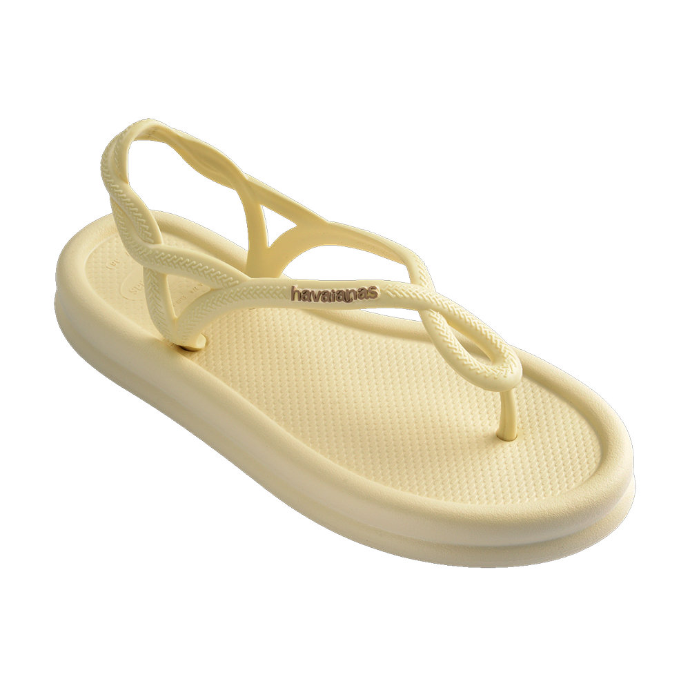 Havaianas Luna Puffed Sandals Buttercream Flip Flops Side View