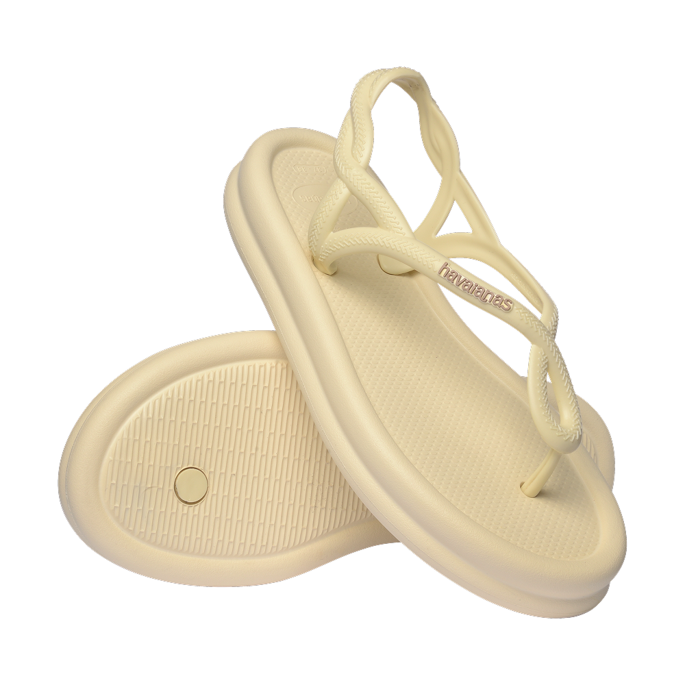 Havaianas Luna Puffed Sandals Buttercream Flip Flops Pair Shot