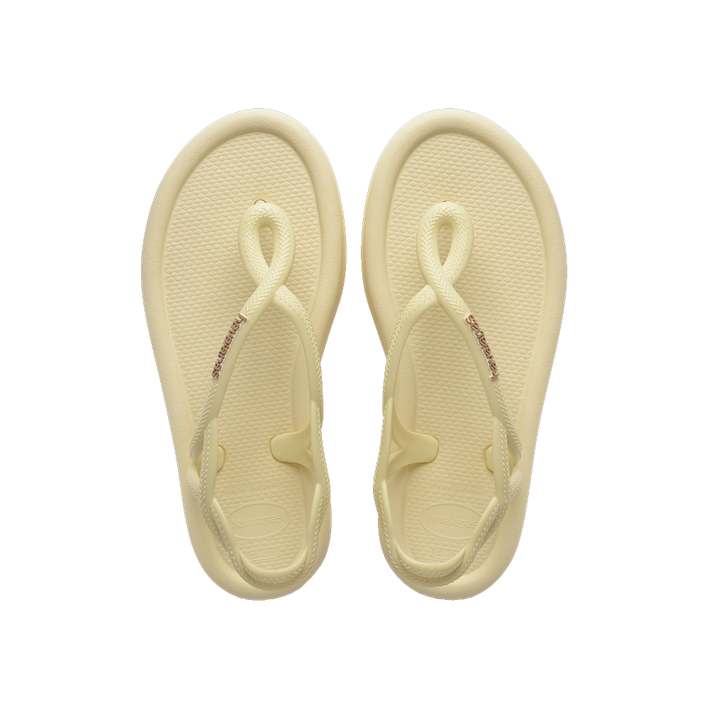Havaianas Luna Puffed Sandals Buttercream Flip Flops Front View