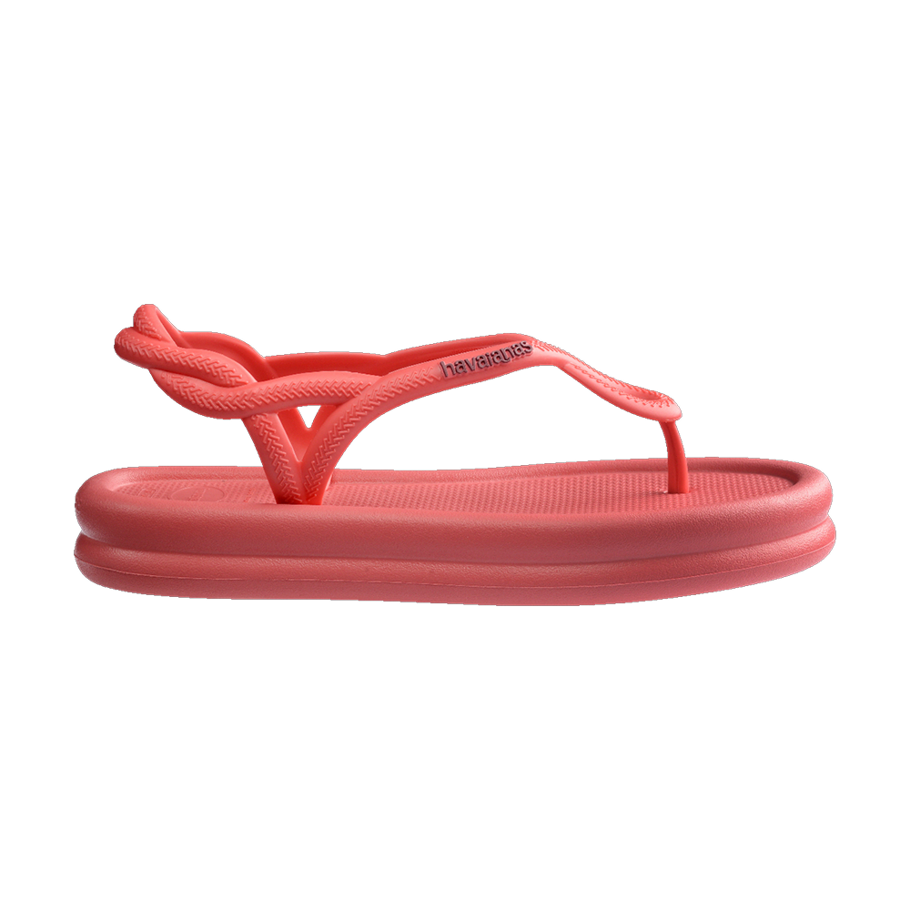 Havaianas Luna Puffed Sandals Tropical Coral Flip Flops Detail View