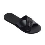 Havaianas Aqua Glow Sandals Black Flip Flops Side View