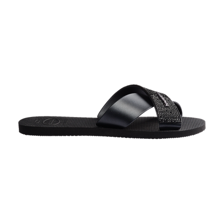 Havaianas Aqua Glow Sandals Black Flip Flops Detail View