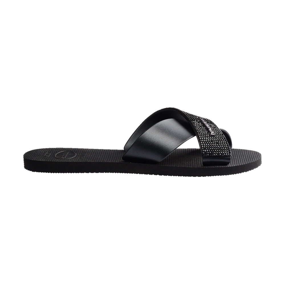 Havaianas Aqua Glow Sandals Black Flip Flops Detail View