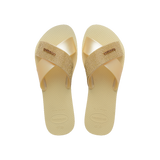 Havaianas Aqua Glow Sandals Buttercream Flip Flops Front View
