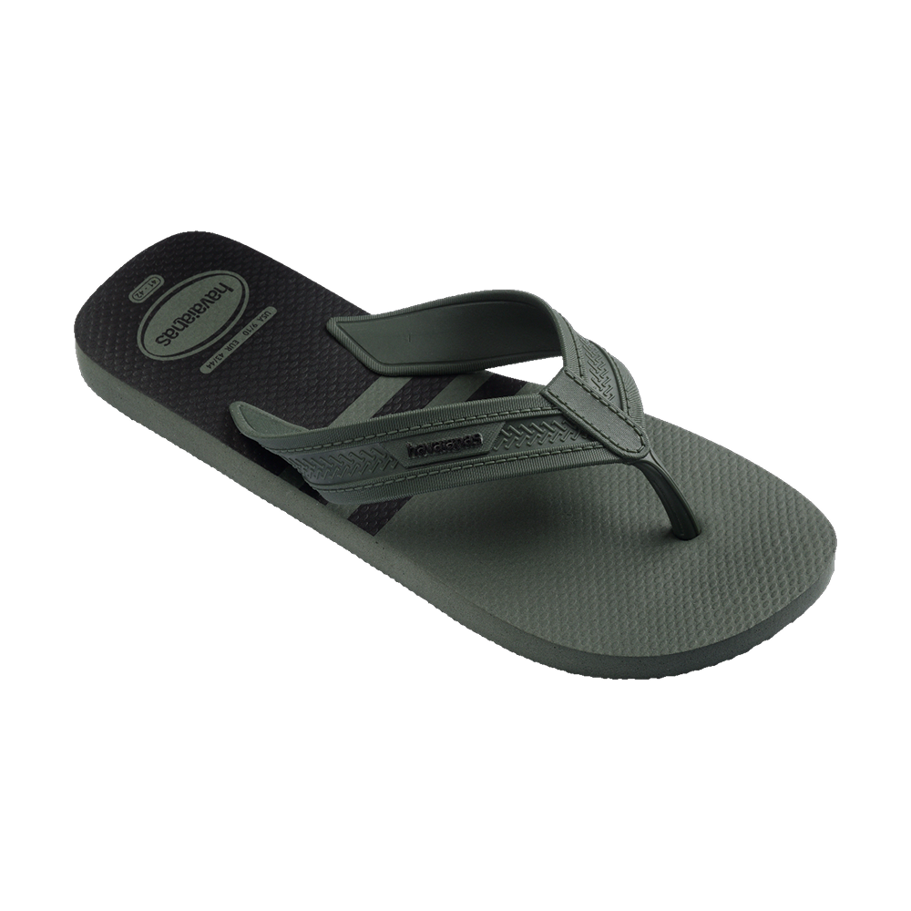 Havaianas City Basic Flip Flops Green Olive/Green Olive/Black Flip Flops Side View
