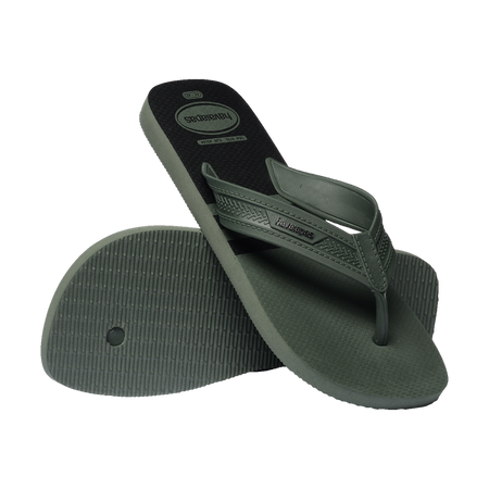 Havaianas City Basic Flip Flops Green Olive/Green Olive/Black Flip Flops Pair Shot
