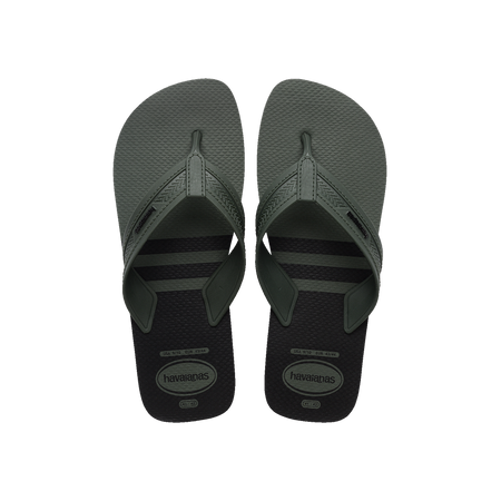 Havaianas City Basic Flip Flops Green Olive/Green Olive/Black Flip Flops Front View