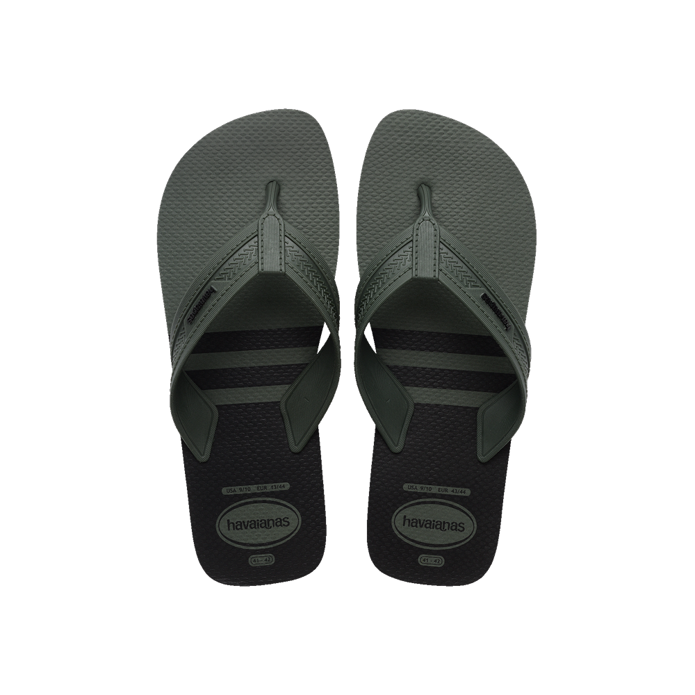 Havaianas City Basic Flip Flops Green Olive/Green Olive/Black Flip Flops Front View