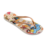 Havaianas Slim Warner Classics Flip Flops Beige Flip Flops Side View