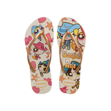 Havaianas Slim Warner Classics Flip Flops Beige Flip Flops Front View
