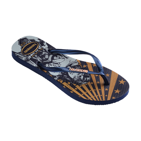 Havaianas Slim Warner Classics Flip Flops Navy Blue Flip Flops Side View