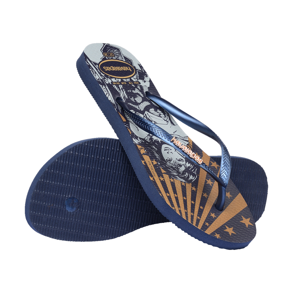 Havaianas Slim Warner Classics Flip Flops Navy Blue Flip Flops Pair Shot