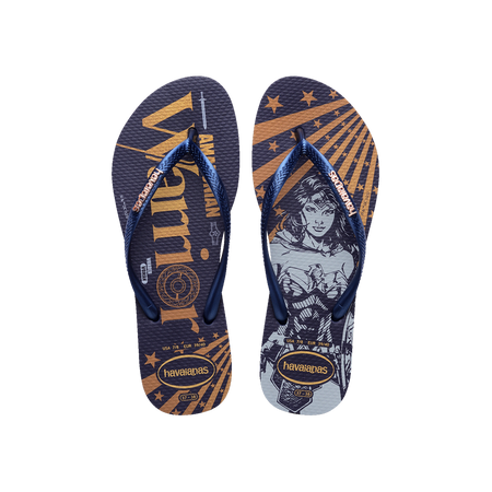 Havaianas Slim Warner Classics Flip Flops Navy Blue Flip Flops Front View