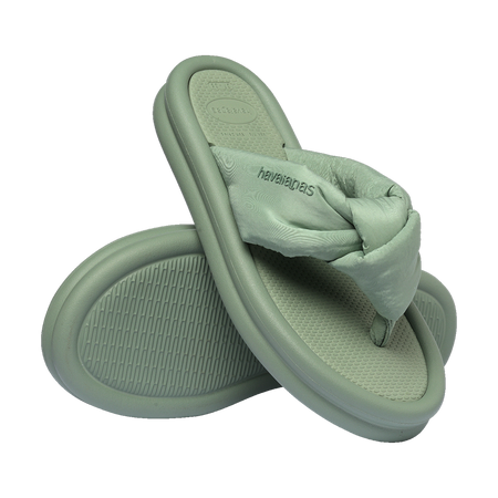 Havaianas Over Puffed Smoke Green Flip Flops Pair Shot