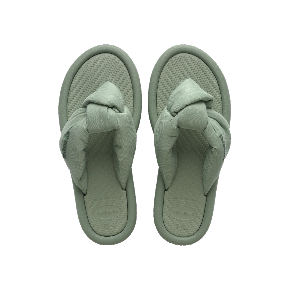 Havaianas Over Puffed Smoke Green Flip Flops Front View