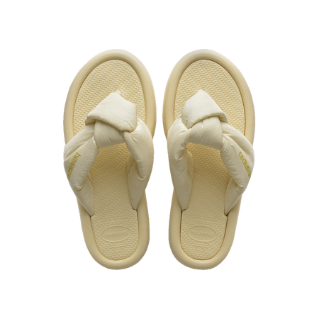 Havaianas Over Puffed Buttercream Flip Flops Front View