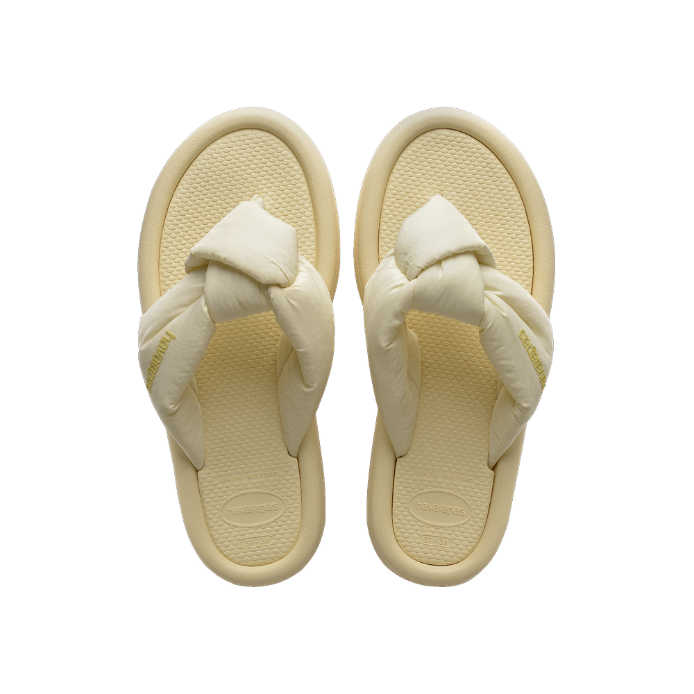 Havaianas Over Puffed Buttercream Flip Flops Front View