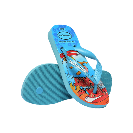 Havaianas Kids Top Warner Blue Flip Flops Pair Shot