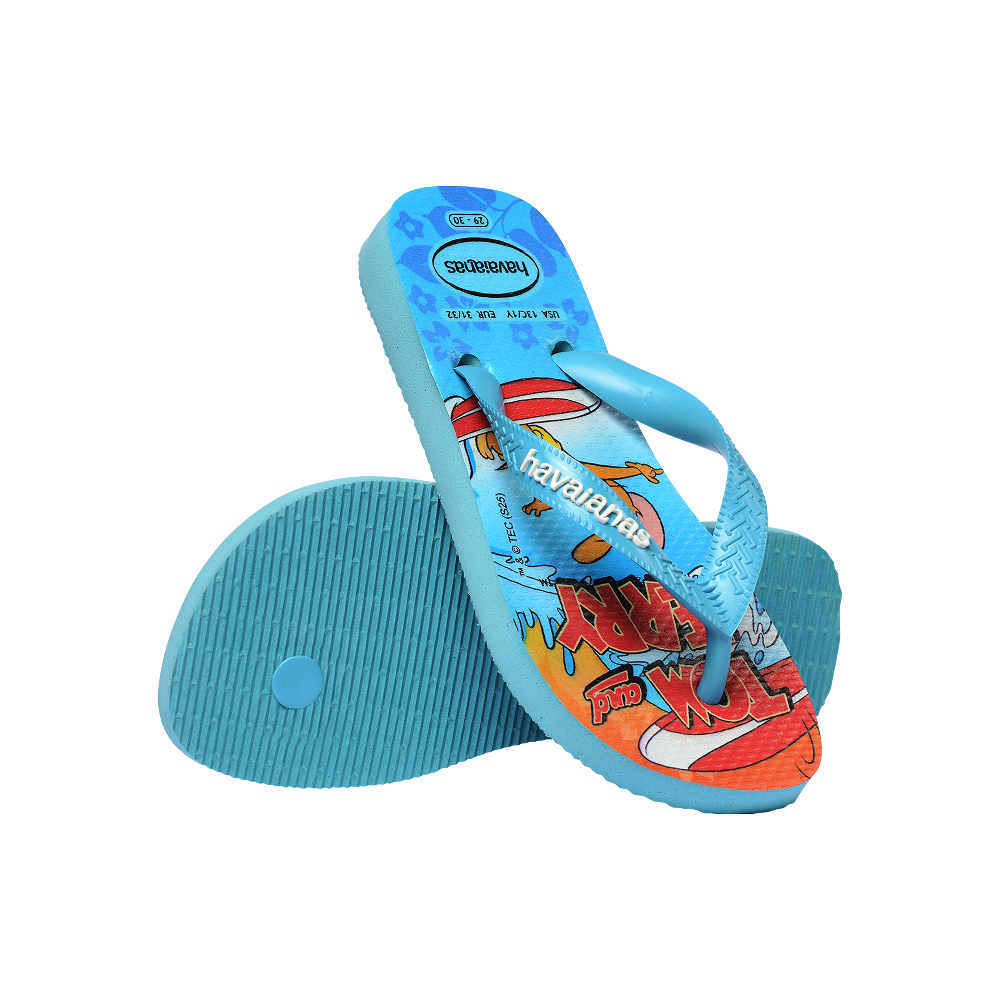 Havaianas Kids Top Warner Blue Flip Flops Pair Shot