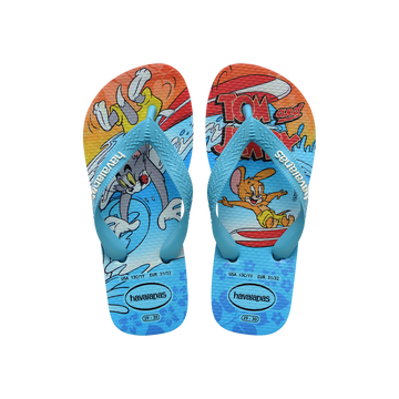 Havaianas Kids Top Warner Blue Flip Flops Front View