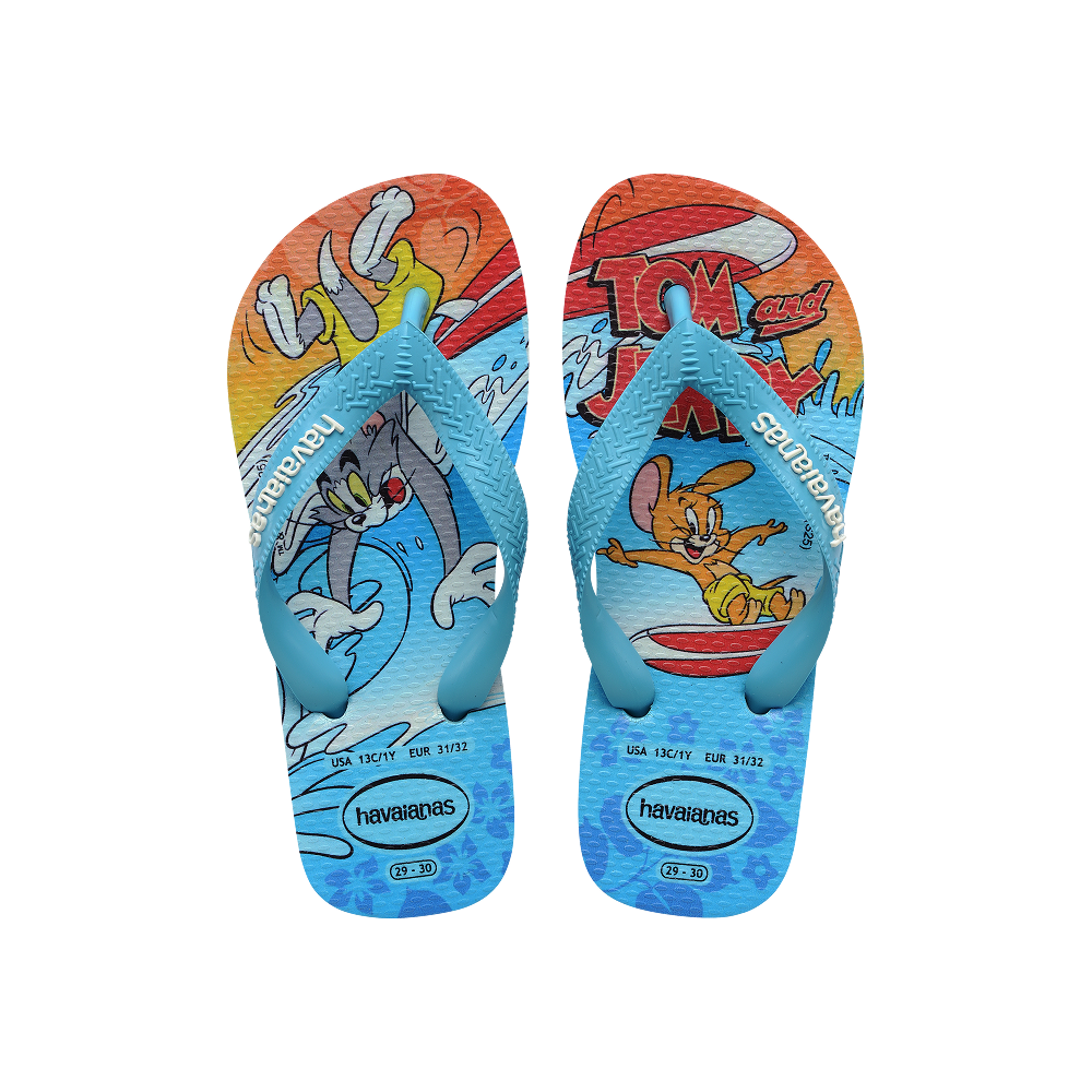 Havaianas Kids Top Warner Blue Flip Flops Front View