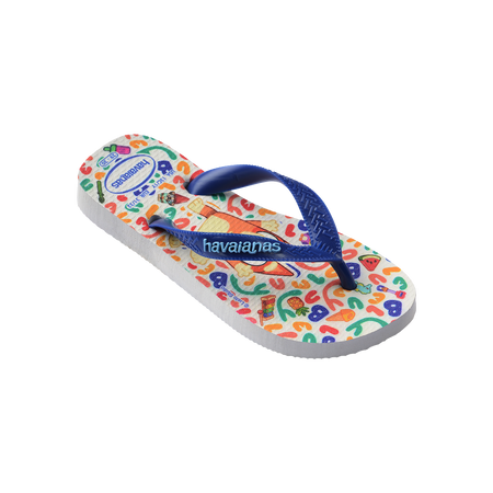 Havaianas Kids Bluey Flip Flop White/ Navy Blue Flip Flops Side View