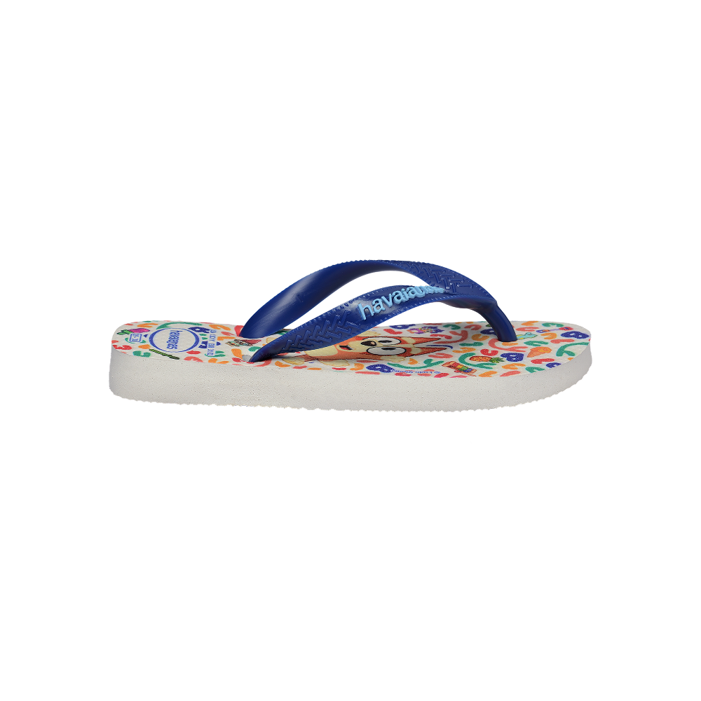 Havaianas Kids Bluey Flip Flop White/ Navy Blue Flip Flops Detail View