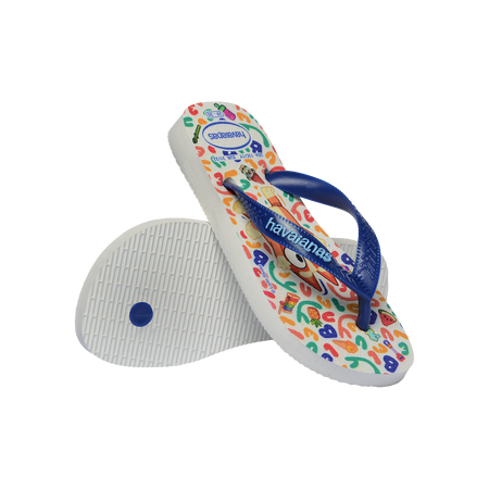Havaianas Kids Bluey Flip Flop White/ Navy Blue Flip Flops Pair Shot