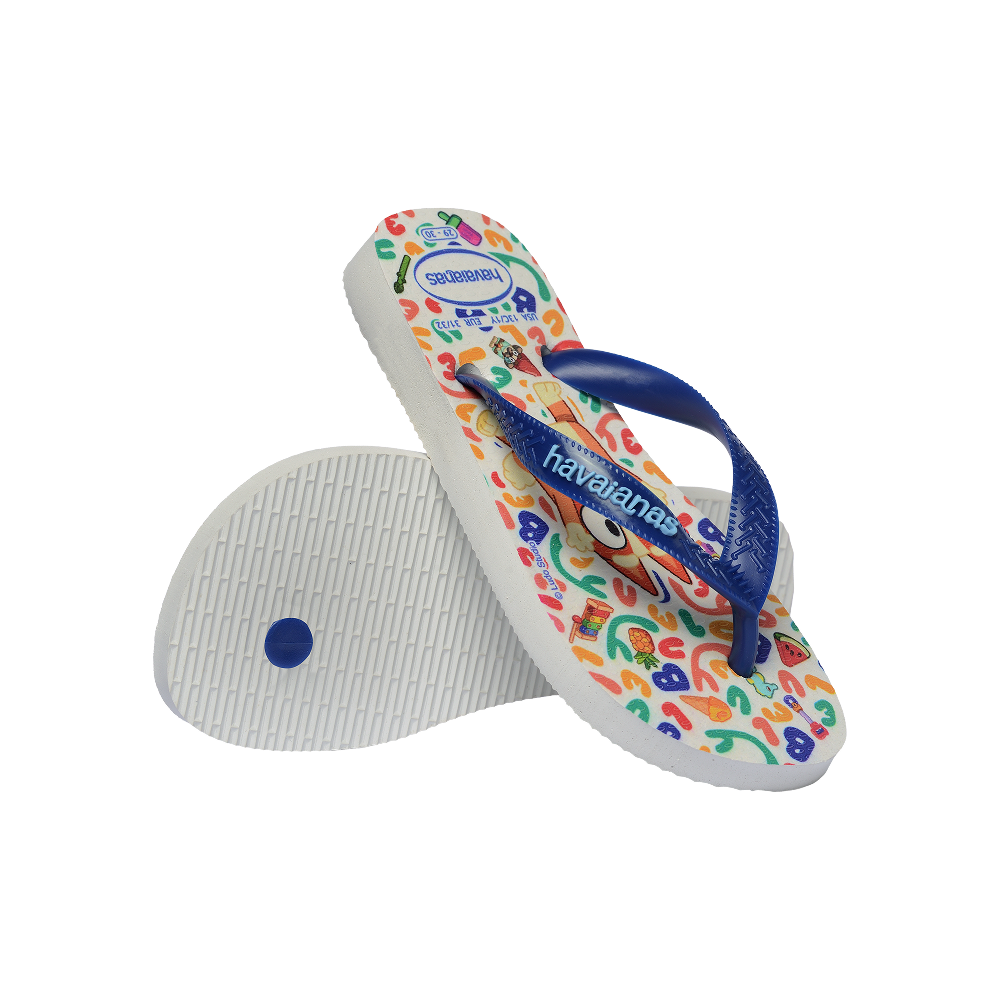 Havaianas Kids Bluey Flip Flop White/ Navy Blue Flip Flops Pair Shot