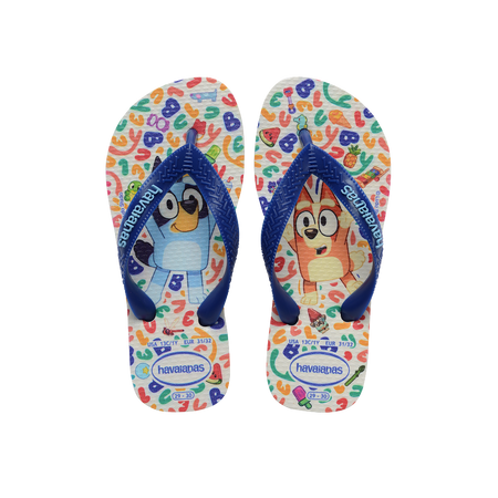 Havaianas Kids Bluey Flip Flop White/ Navy Blue Flip Flops Front View