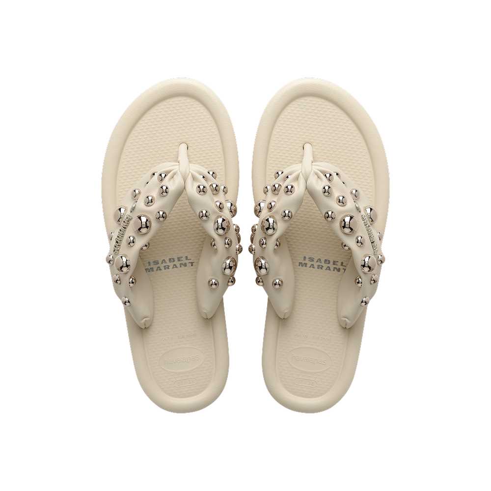havaianas ISABEL MARANT Maxi Puffed Studs Beige Flip Flops