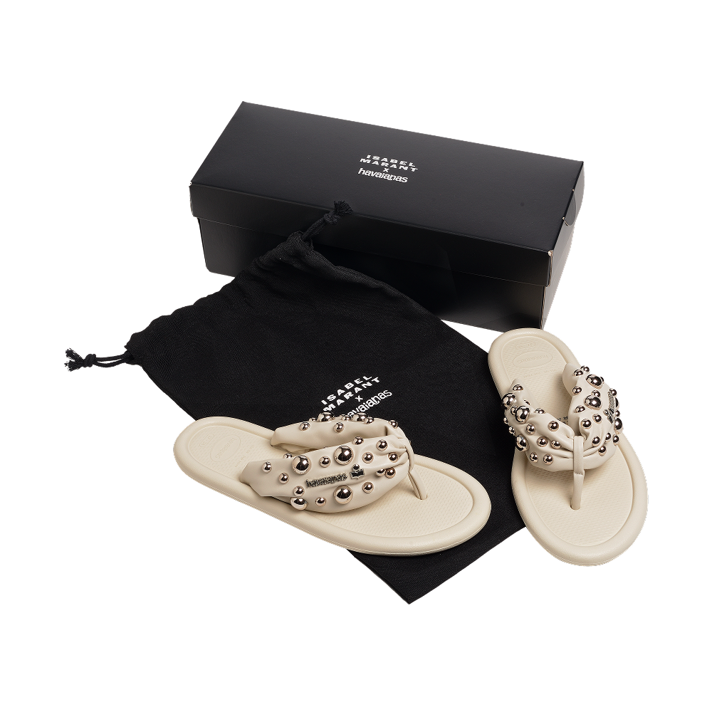 havaianas ISABEL MARANT Maxi Puffed Studs Beige Flip Flops